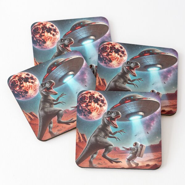 Item preview, Dino UFO Selfie: Alien Encounter designed and sold by TrippyBunnyShop.