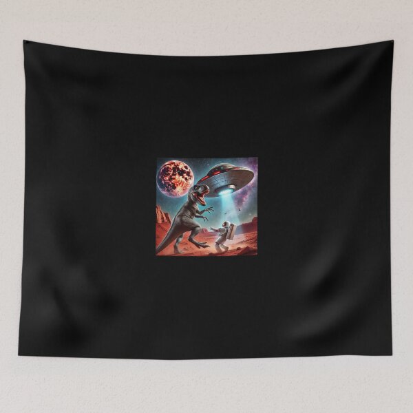 Item preview, Dino UFO Selfie: Alien Encounter designed and sold by TrippyBunnyShop.