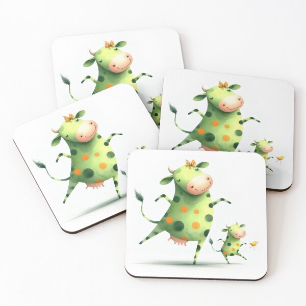 Item preview, A whimsical illustration of cute cows designed and sold by Beyondnote-Art.