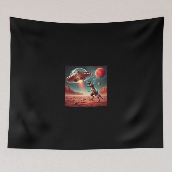 Item preview, Dino UFO Selfie: Alien Encounter designed and sold by TrippyBunnyShop.
