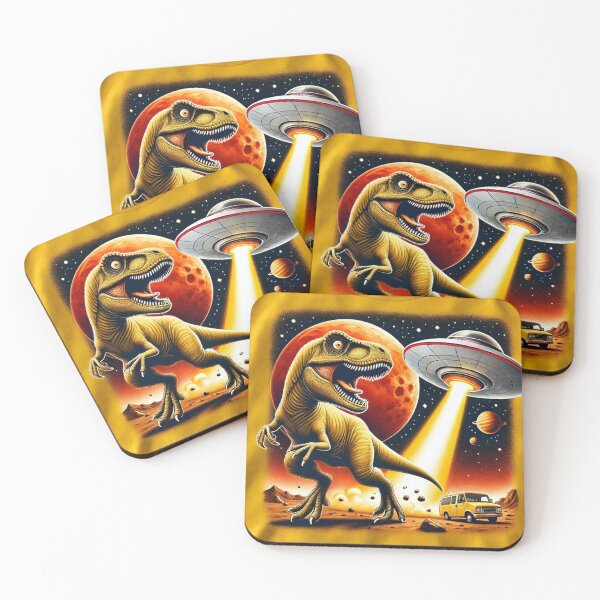 Item preview, Dino UFO Selfie: Alien Encounter designed and sold by TrippyBunnyShop.