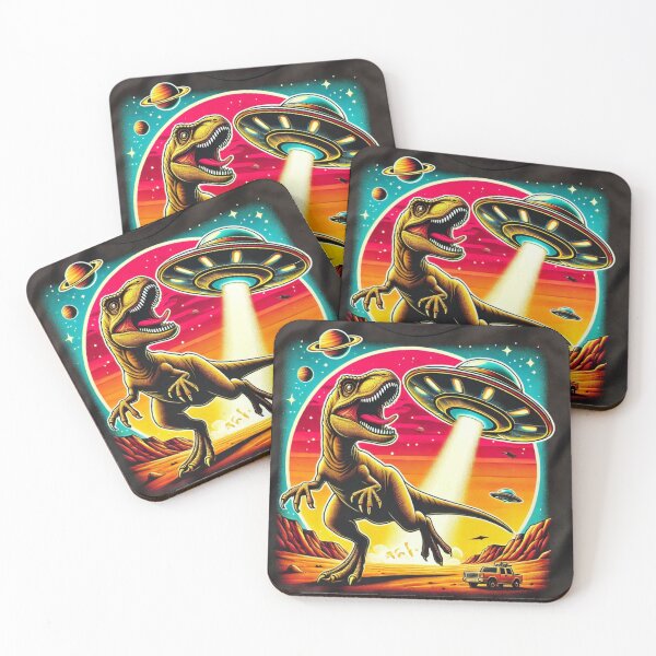 Item preview, Dino UFO Selfie: Alien Encounter designed and sold by TrippyBunnyShop.