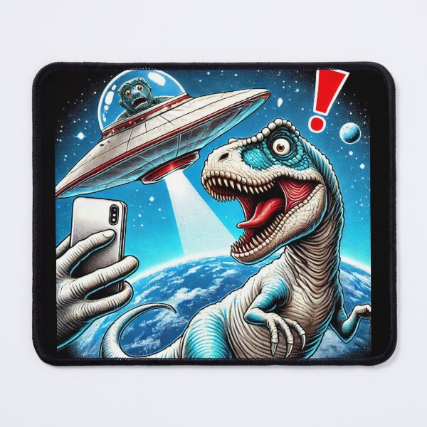 Item preview, Dino UFO Selfie: Alien Encounter designed and sold by TrippyBunnyShop.