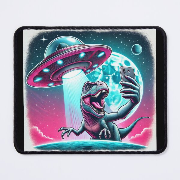 Item preview, Dino UFO Selfie: Alien Encounter designed and sold by TrippyBunnyShop.