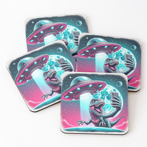Item preview, Dino UFO Selfie: Alien Encounter designed and sold by TrippyBunnyShop.