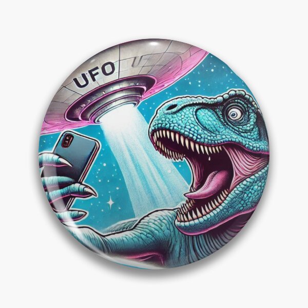 Item preview, Dino UFO Selfie: Alien Encounter designed and sold by TrippyBunnyShop.