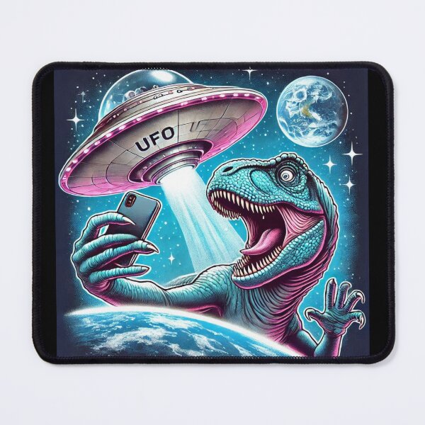 Item preview, Dino UFO Selfie: Alien Encounter designed and sold by TrippyBunnyShop.