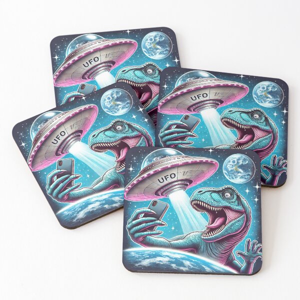 Item preview, Dino UFO Selfie: Alien Encounter designed and sold by TrippyBunnyShop.