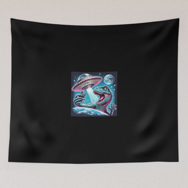 Item preview, Dino UFO Selfie: Alien Encounter designed and sold by TrippyBunnyShop.