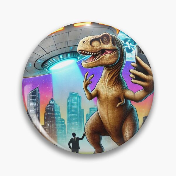Item preview, Dino UFO Selfie: Alien Encounter designed and sold by TrippyBunnyShop.