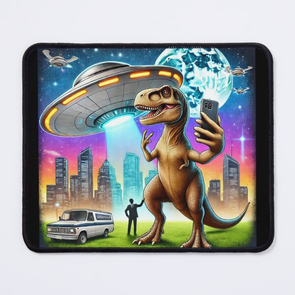 Item preview, Dino UFO Selfie: Alien Encounter designed and sold by TrippyBunnyShop.
