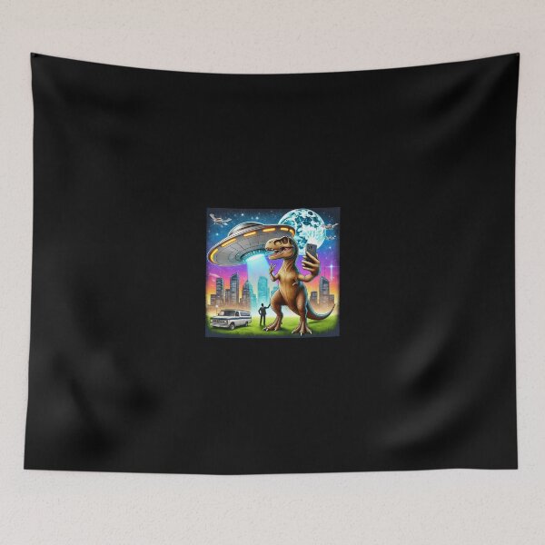 Item preview, Dino UFO Selfie: Alien Encounter designed and sold by TrippyBunnyShop.