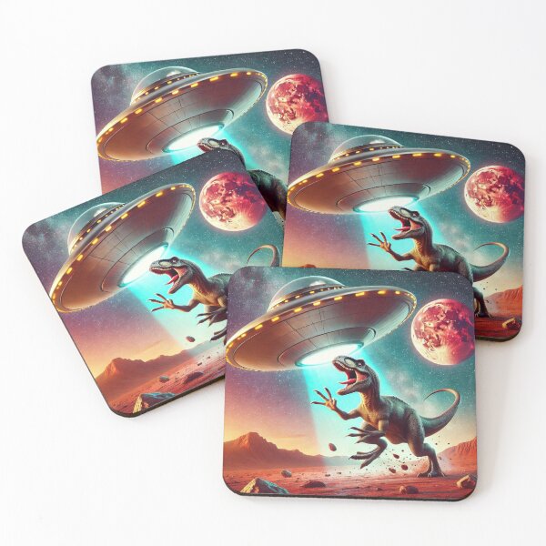 Item preview, Dino UFO Selfie: Alien Encounter designed and sold by TrippyBunnyShop.