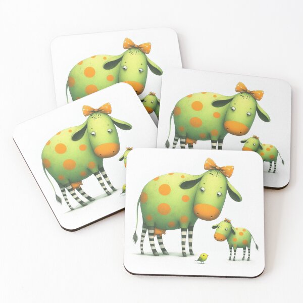 Item preview, A whimsical illustration of cute cows designed and sold by Beyondnote-Art.