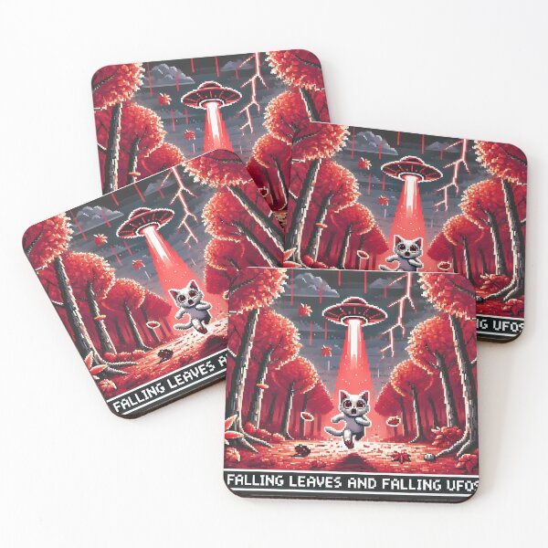 Item preview, Cat UFO Selfie: Red Planet (pixel art,slogan,red planete) designed and sold by TrippyBunnyShop.
