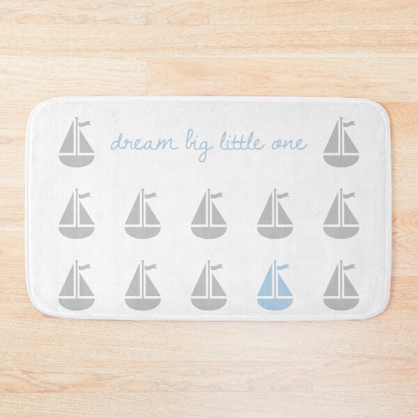 Item preview, Dream Big Baby Boy Child Sailboat Nautical Blue Gray  designed and sold by PaintedRose.