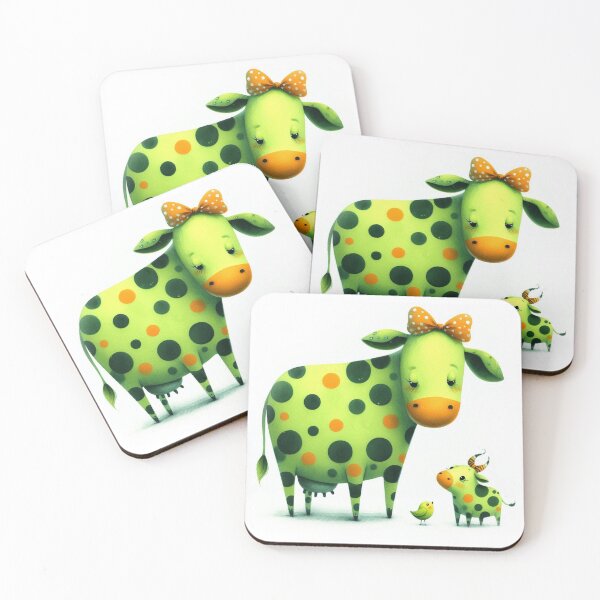 Item preview, A whimsical illustration of cute cows designed and sold by Beyondnote-Art.