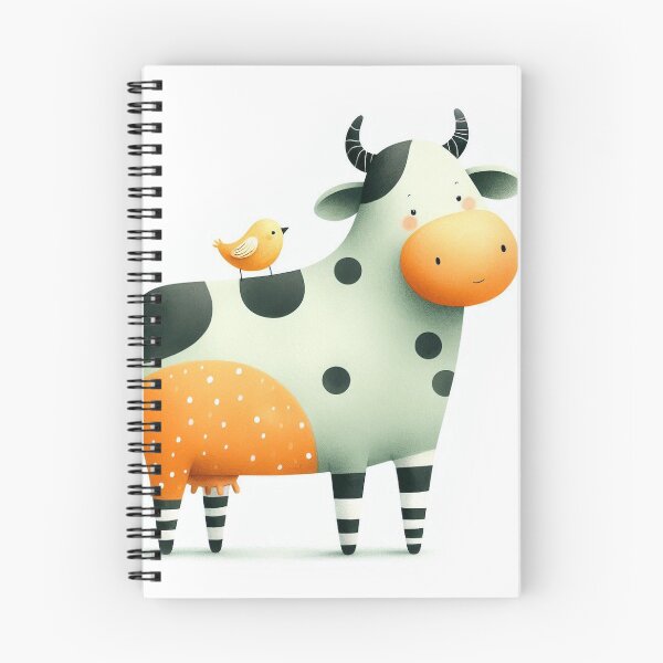 Item preview, A whimsical illustration of cute cow designed and sold by Beyondnote-Art.