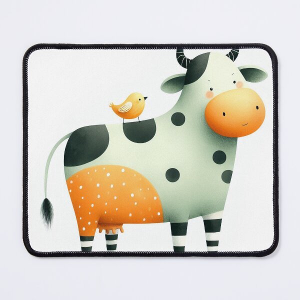 Item preview, A whimsical illustration of cute cow designed and sold by Beyondnote-Art.