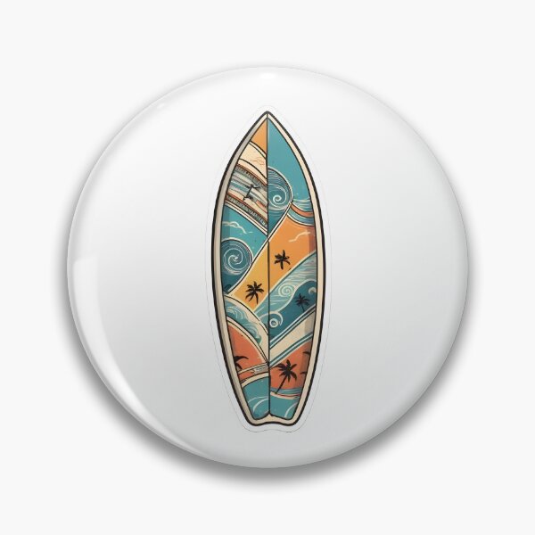 Item preview, Colorful Summer Surfboard Sticker Waves and Palm Trees designed and sold by Lithuane.
