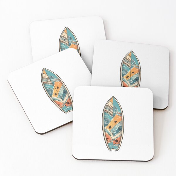 Item preview, Colorful Summer Surfboard Sticker Waves and Palm Trees designed and sold by Lithuane.