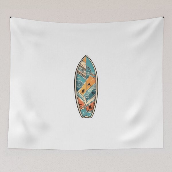 Item preview, Colorful Summer Surfboard Sticker Waves and Palm Trees designed and sold by Lithuane.