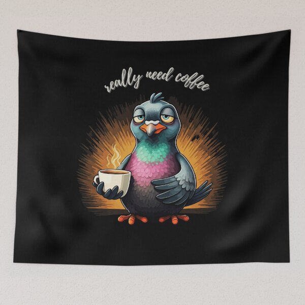 Item preview, Really Need Coffee Funny Pigeon designed and sold by JustCrazyPigeon.