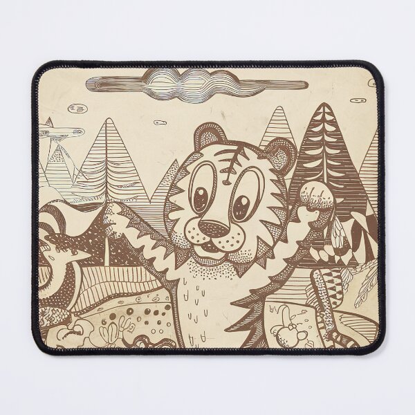 Item preview, Kawaii tiger Whimsical Wild Life Abstract Vintage Zentangle Art designed and sold by Witty Shirts.