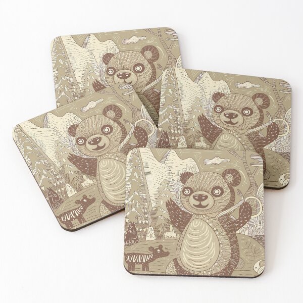 Item preview, Kawaii Bear Whimsical Wild Life Abstract Vintage Zentangle Art designed and sold by Witty Shirts.