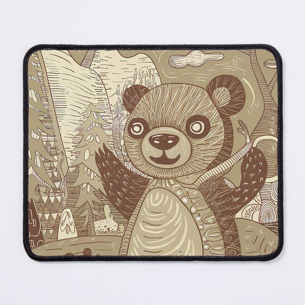 Item preview, Kawaii Bear Whimsical Wild Life Abstract Vintage Zentangle Art designed and sold by Witty Shirts.