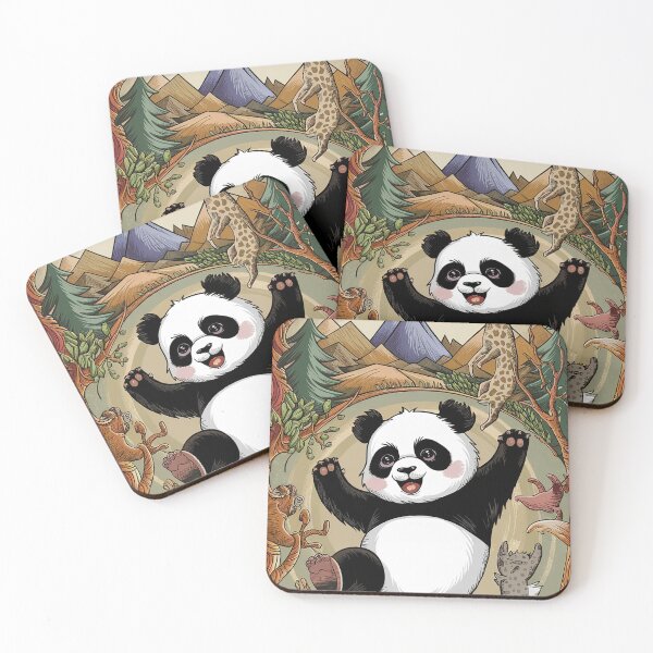 Item preview, Kawaii Panda Whimsical Wild Life Abstract Vintage Zentangle Art designed and sold by Witty Shirts.