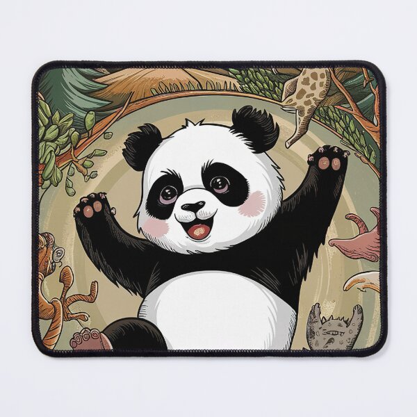 Item preview, Kawaii Panda Whimsical Wild Life Abstract Vintage Zentangle Art designed and sold by Witty Shirts.