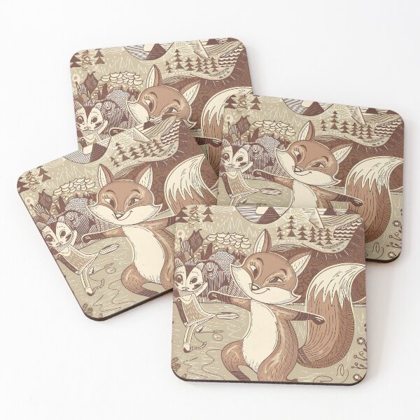Item preview, Kawaii Fox Whimsical Wild Life Abstract Vintage Zentangle Art designed and sold by Witty Shirts.