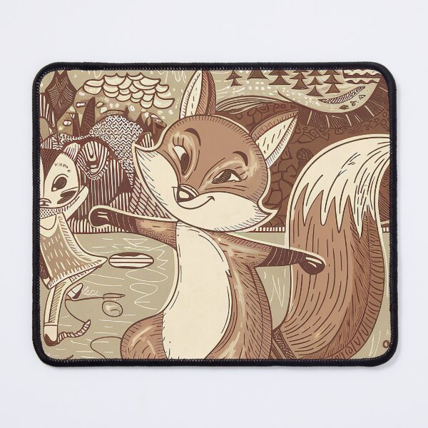 Item preview, Kawaii Fox Whimsical Wild Life Abstract Vintage Zentangle Art designed and sold by Witty Shirts.