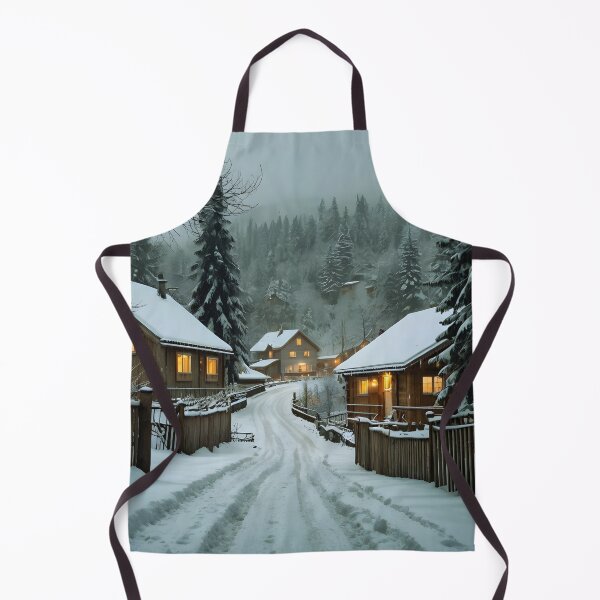Item preview, Snowy Village at Dusk designed and sold by AntiqueWhiteArt.