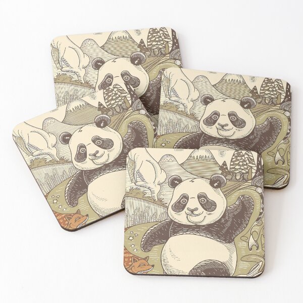Item preview, Kawaii Panda Whimsical Wild Life Abstract Vintage Zentangle Art designed and sold by Witty Shirts.