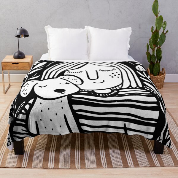 Item preview, Minimalist Line Art of Girl and Dog - Abstract Modern Pet-Inspired Decor designed and sold by House Of Roza.