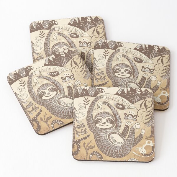 Item preview, Kawaii Sloth Whimsical Wild Life Abstract Vintage Zentangle Art designed and sold by Witty Shirts.