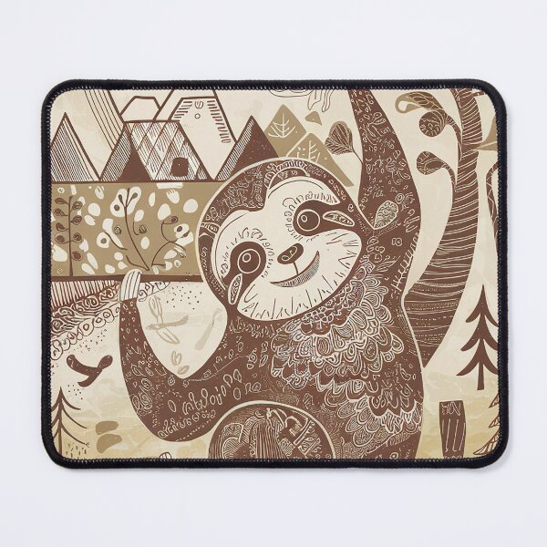 Item preview, Kawaii Sloth Whimsical Wild Life Abstract Vintage Zentangle Art designed and sold by Witty Shirts.