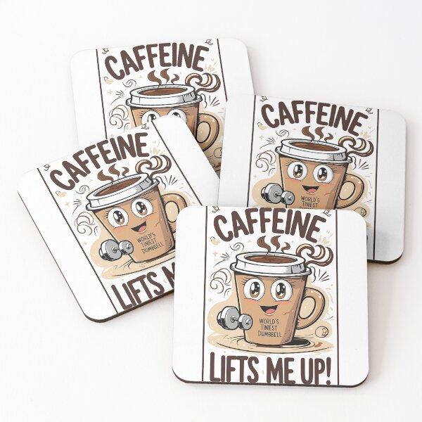 Item preview, Caffeine Lifts Me Up – Funny Coffee T-Shirt Design designed and sold by trendpotion.