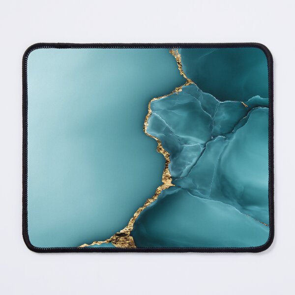 Item preview, Elegant Teal Blue Marble With Golden Cracks Background designed and sold by GoldenTealArts.
