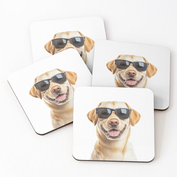 Item preview, Funny cool Yellow Labrador Retriever Dog wearing sunglasses designed and sold by LazyOwlStore.