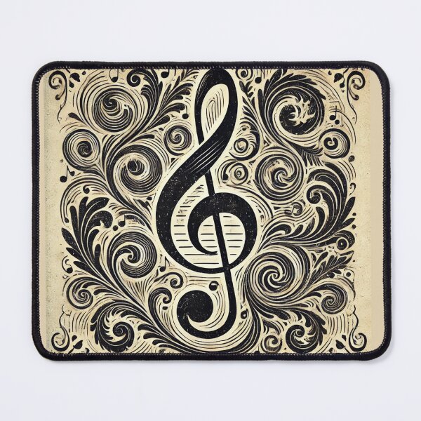 Item preview, Vintage Treble Clef Art: Black and White Elegance designed and sold by KittyKatto.