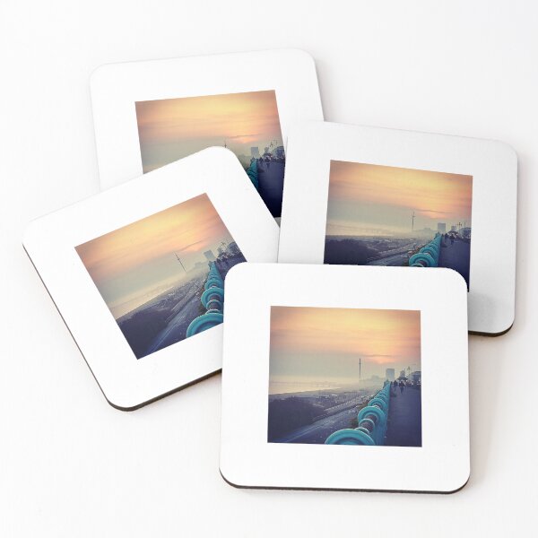 Item preview, Brighton misty sunset with turquoise railing designed and sold by Emma  Amies.