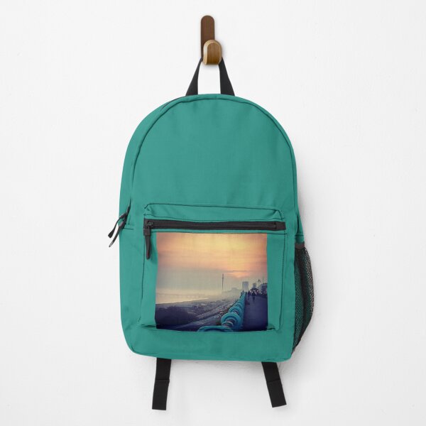 Item preview, Brighton misty sunset with turquoise railing designed and sold by Emma Amies.