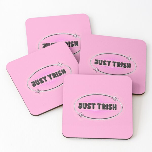 Item preview, JUST TRISH, TRISHA PAYTAS, BLACK FUZZY LETTERS, GLITTER, LIGHT PINK designed and sold by larissa-myrie.