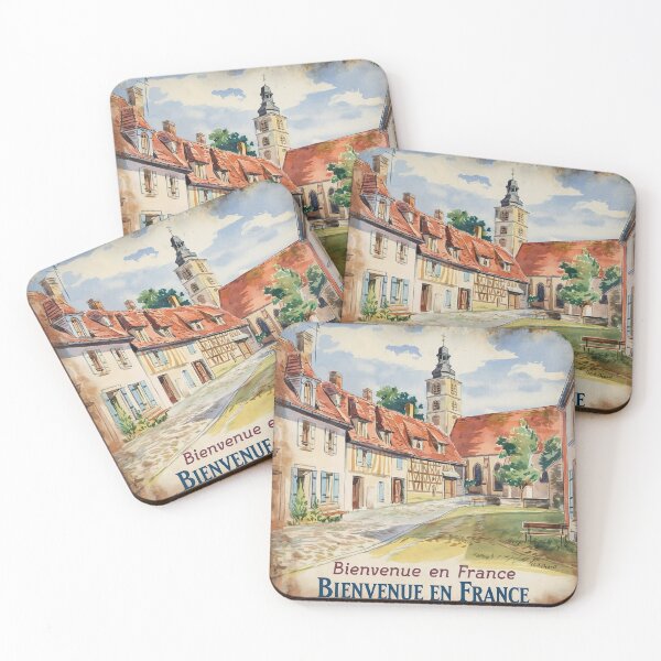Item preview, Vintage French Village Travel bienvenue en france designed and sold by Tamas Das.