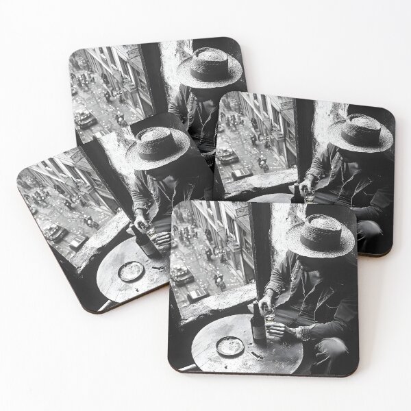 Item preview, Man with hat sitting by window in a vintage setting. designed and sold by Artessie.
