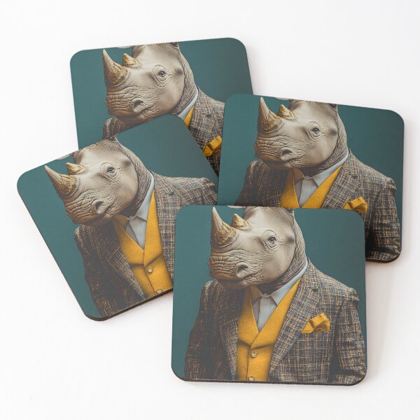 Item preview, Anthropomorphic rhinoceros in a yellow outfit designed and sold by Artessie.