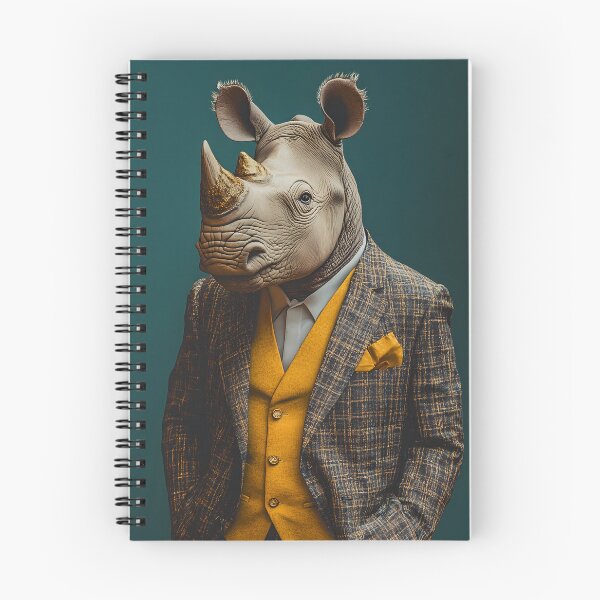 Item preview, Anthropomorphic rhinoceros in a yellow outfit designed and sold by Artessie.